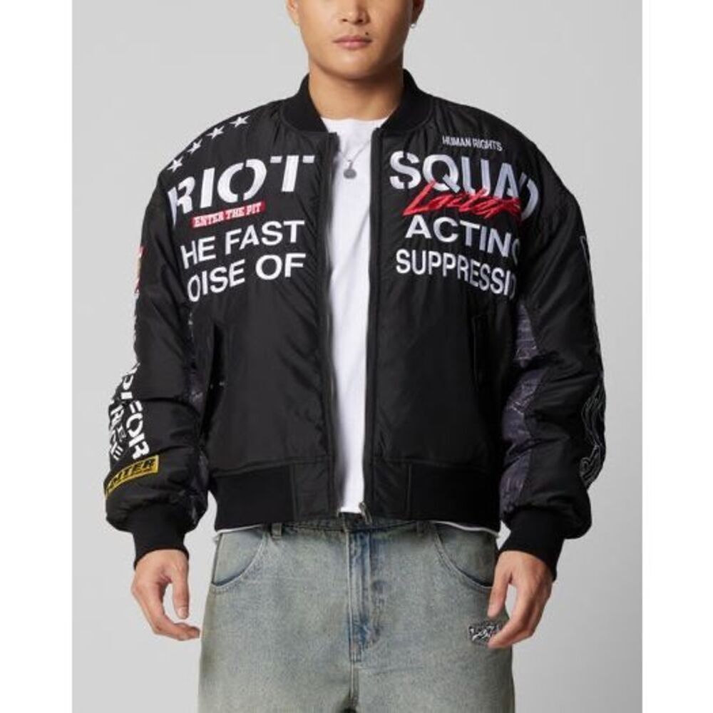 Loiter RIOT SQUAD BOMBER JACKET BLACK